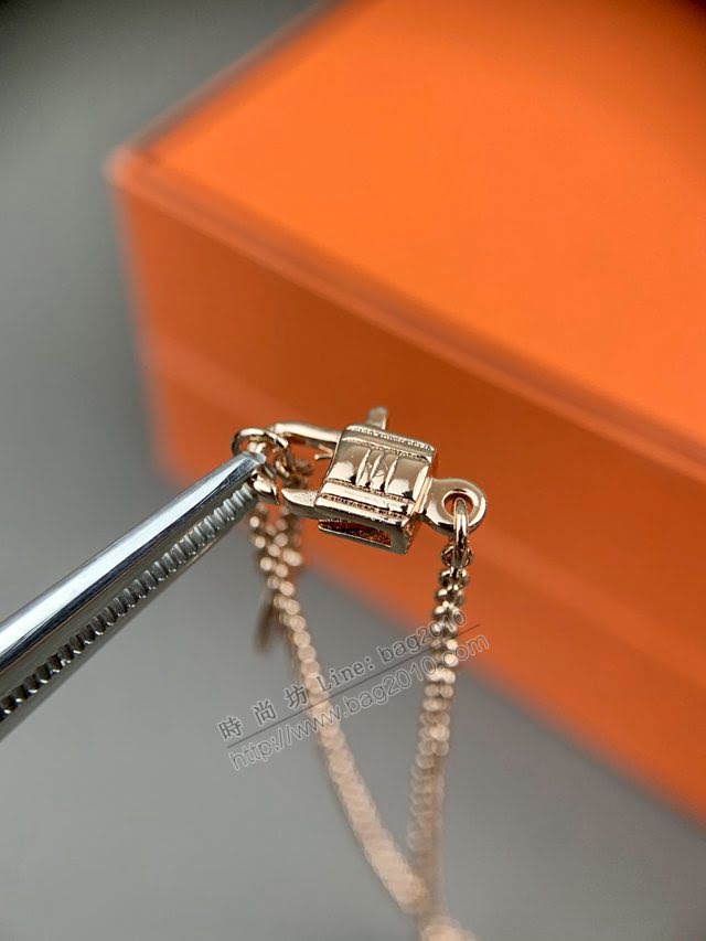 Hermes首飾品 愛馬仕Kelly Clochette鎖頭項鏈 Hermes女款手鏈  zgh1572